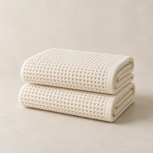 Waffle Cotton Hand Towels · Set of 2 — unbranded product